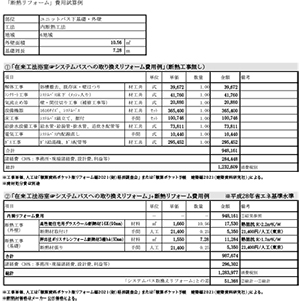 外壁 / 浴槽断熱コスト試算例